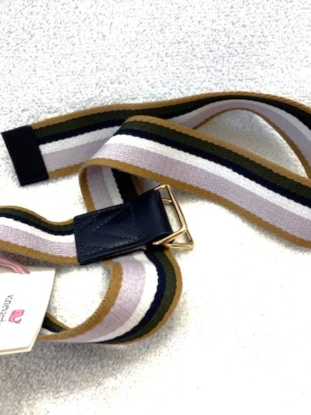 Vineyard Vines Heritage D-Ring striped belt in Iris Size M